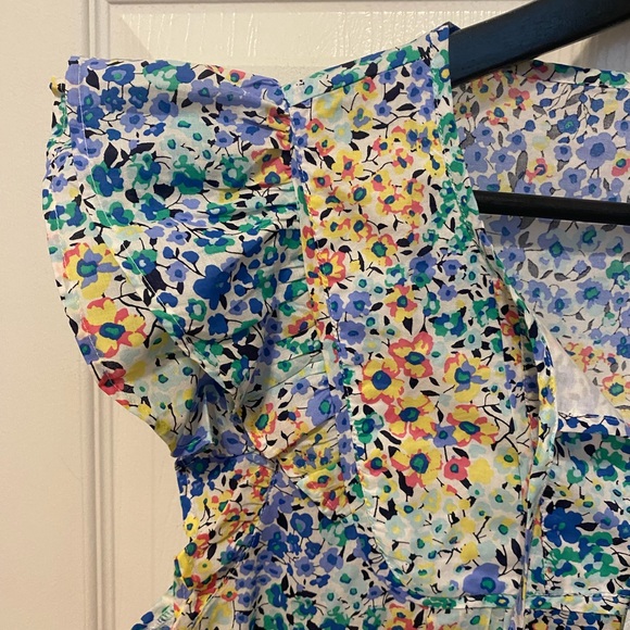 NWOT J CREW FACTORY FLORAL RUFFLE BLOUSE - Picture 2 of 6